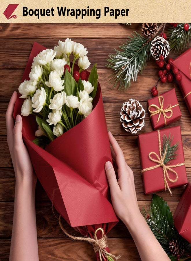 لفة ورق تغليف كرافت أحمر من راباهوليك، مقاس 17.5 بوصة × 393 بوصة (32.8 قدم)، مثالية لتغليف هدايا عيد الميلاد، ولوحات الإعلانات، والأعمال الفنية، وباقات الزهور، وصناديق النقل، وأغطية الأرضيات، والطاولات. - Image 4